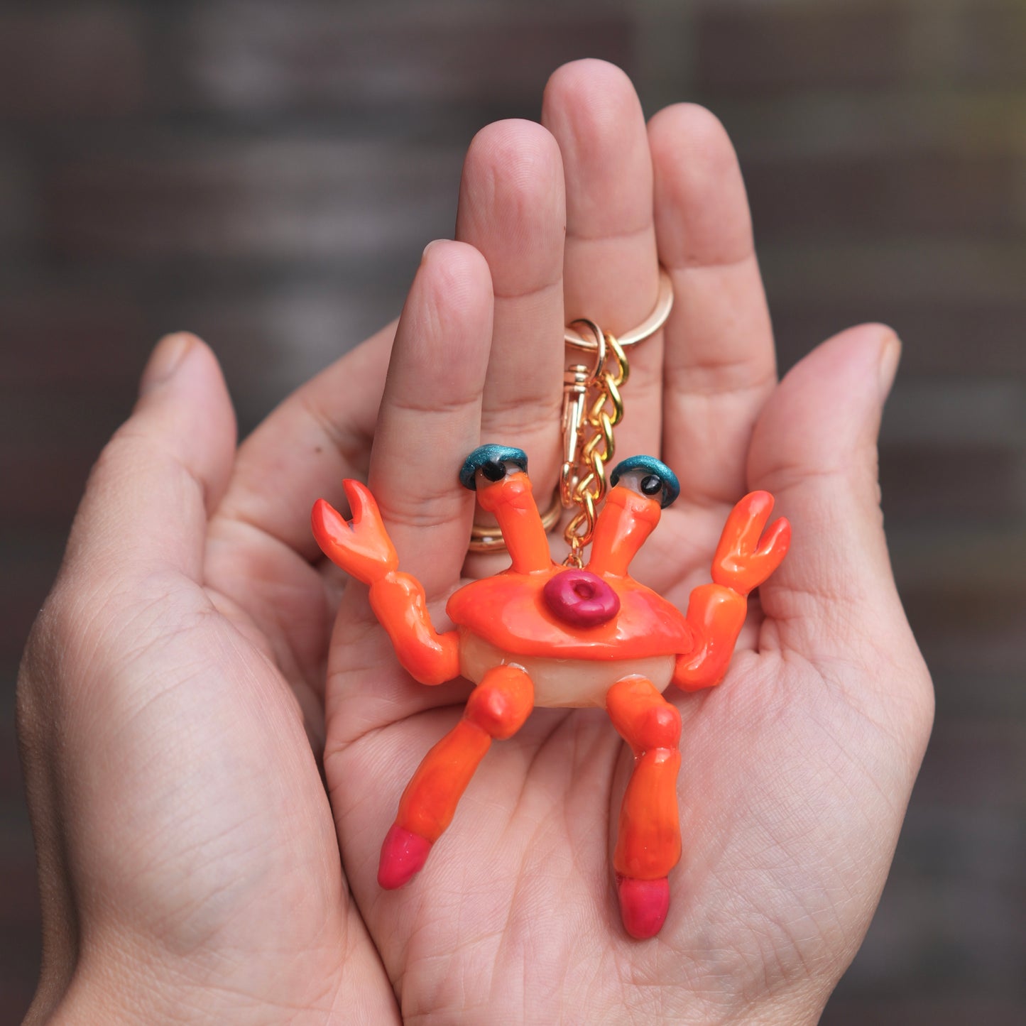 Clawdia the Snappy Crab Keychain