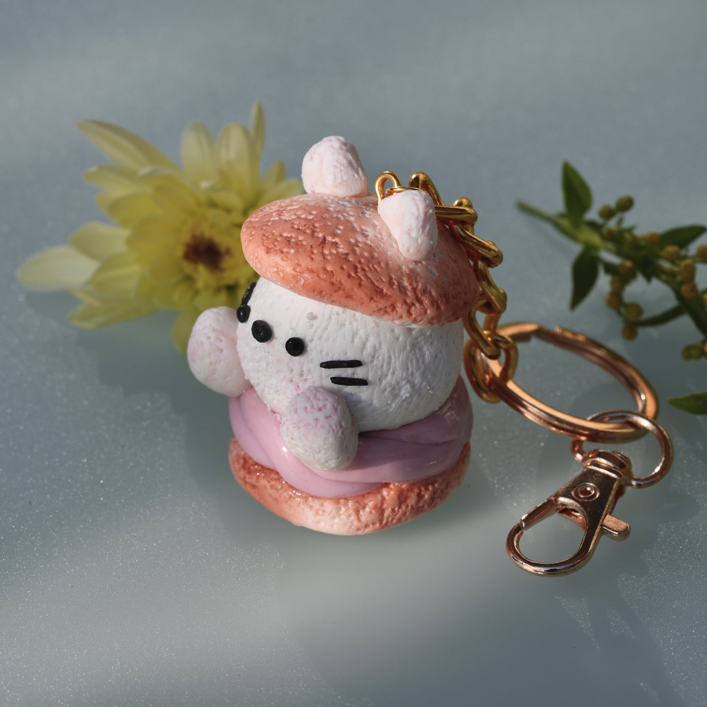 Cream Puff Keychain: Marshy