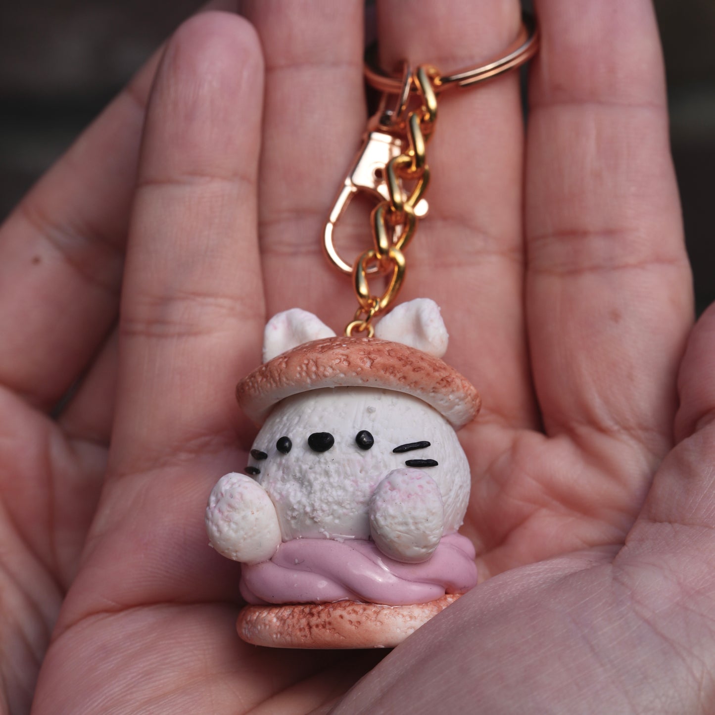 Cream Puff Keychain: Marshy